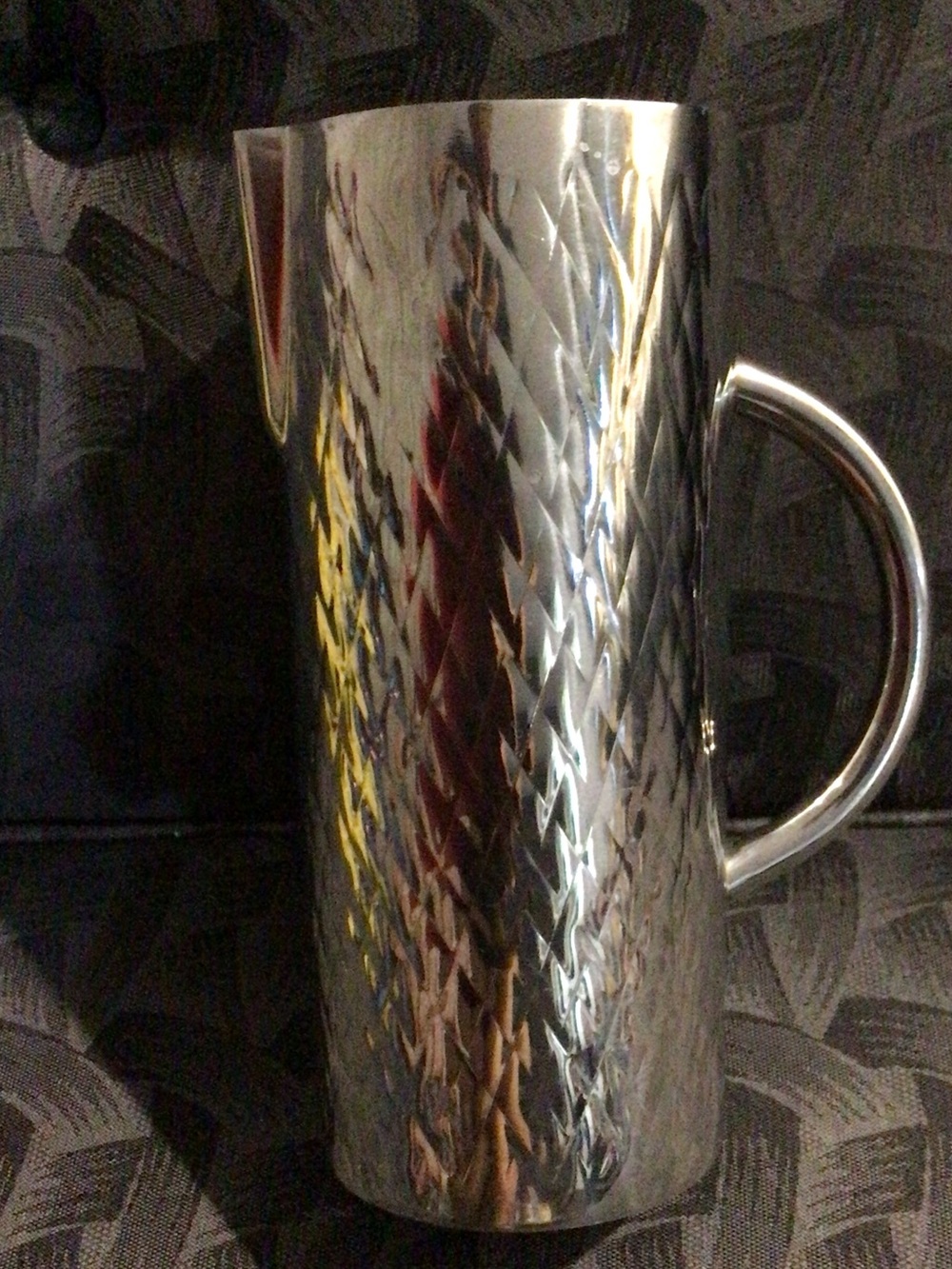 Vintage Marquis Williams Sonoma Stainless Steel Textured Pitcher 9" Tall cocktai